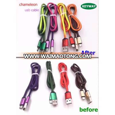 2.4A Fast Charging Chameleon USB Cords Line Thermal Sensor Color Changing Miro USB Cable For Android Phone