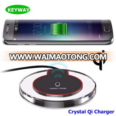 SHENZHEN Factory Round Crystal Fantasy Wireless Charging Pad Qi Wireless Charger for Samsung Galaxy S8/S6/S7/S7EDGE/Note5